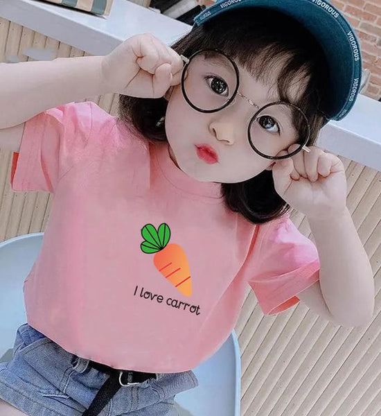 Summer Kids Cute Printing T Shirts Short Sleeve Tops Korean Style O-neck Loose T Shirts For Children Girls Boys