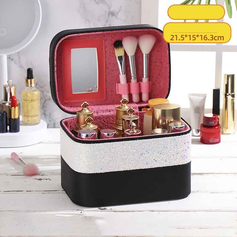 Cosmetic Bag Large Capacity Color Matching Multifunctional Portable Cosmetic Storage Box