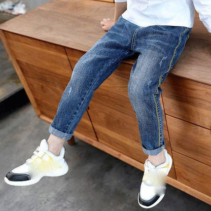 Boys' Denim Trousers Children's Clothing Jeans Spring and Autumn Clothing Boys Korean Casual Pants and Leggings