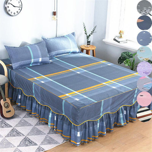 Bedroom Household Single-piece Sanding Bed Skirt Solid Color Skin-friendly Bedspread Bed Cover Bedroom Student Dormitory Sheets