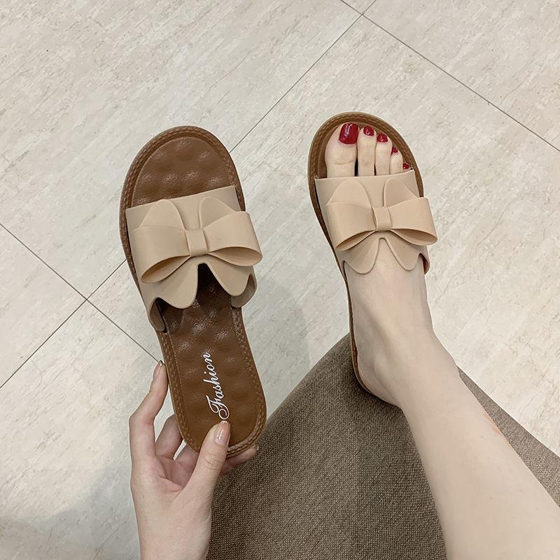 Sandals and Slippers Women's Outer Wear Summer Fashion All-match Flat-bottomed Two-wear Roman Sandals Thick-soled Beach Shoes