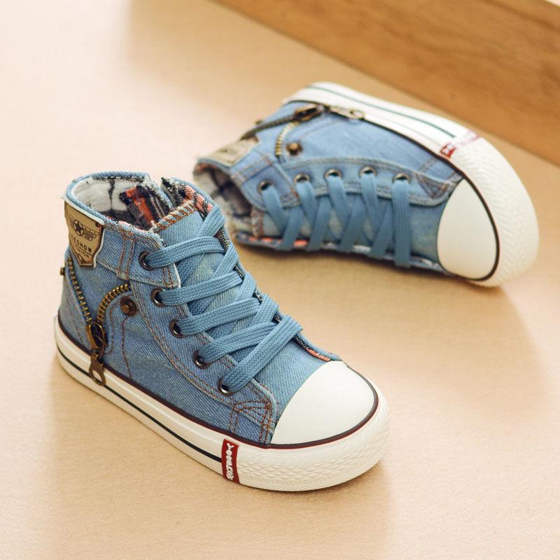 Spring/Autumn Casual Children High Top Sneakers Student Breathable Flats Boys Girls Baby Toddler Kids Canvas Shoes