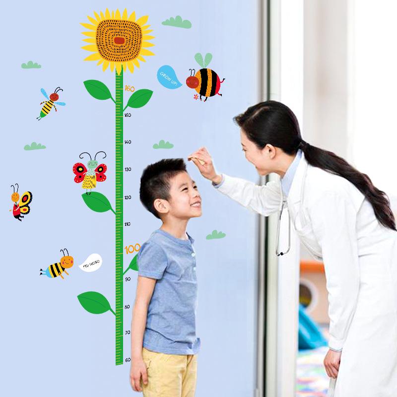 Bee sunflower height stickers kindergarten classroom background decorative wall stickers