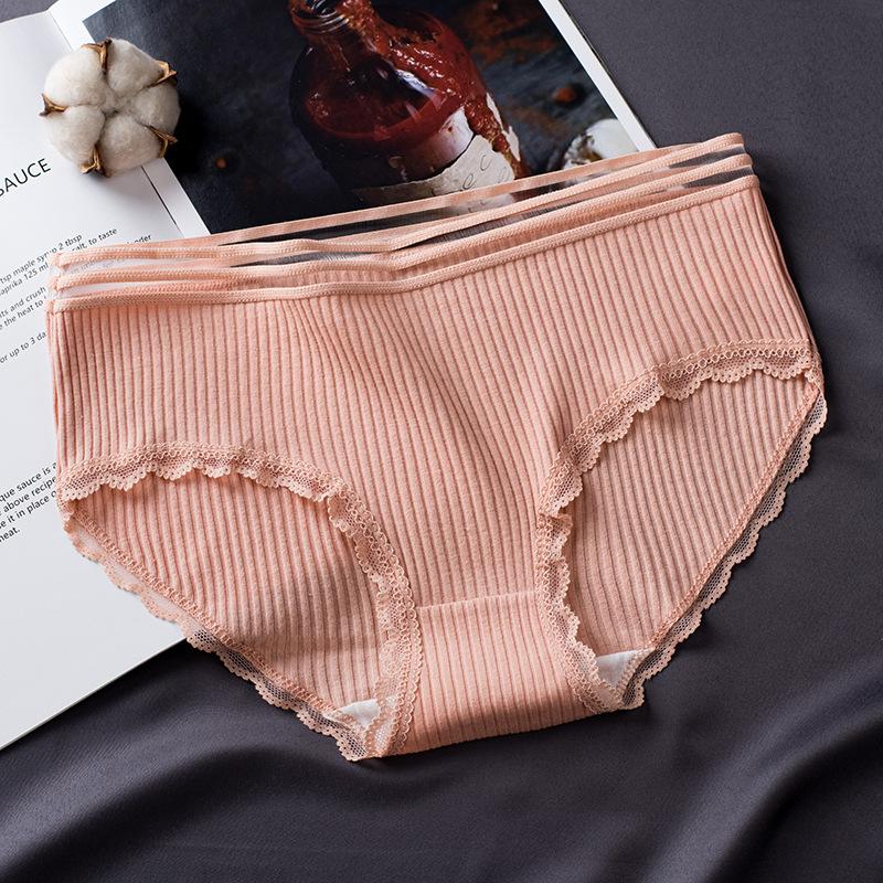 Hollow Striped Women's Panties Cotton Briefs for Women Low Waist Soft Female Underwear Skin-friendly Underpants Lady Intimates