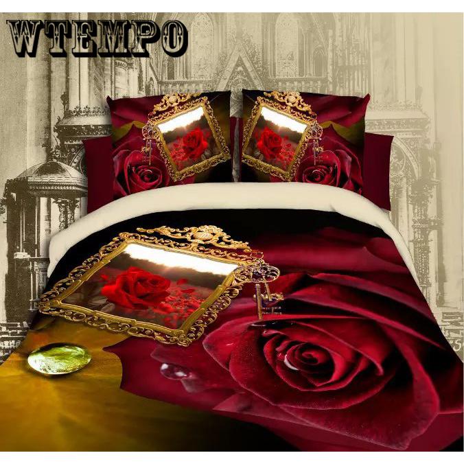 Duvet Cover Set 3D Oil Painting Bed In A Bag 4pcs Bedding Sets Flat Bed Sheet Comforter Duvet