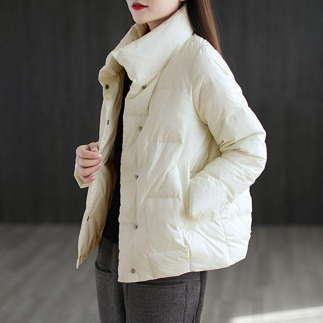 Stand-up Collar Down Padded Jacket Women's Winter Loose and Versatile Lightweight Cotton-padded Jacket Short Coat Padded Jacket