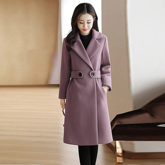 Wool Coat Women Long Coat Long Sleeve Overcoat Loose Outwear Female Winter Autumn Trench Coats