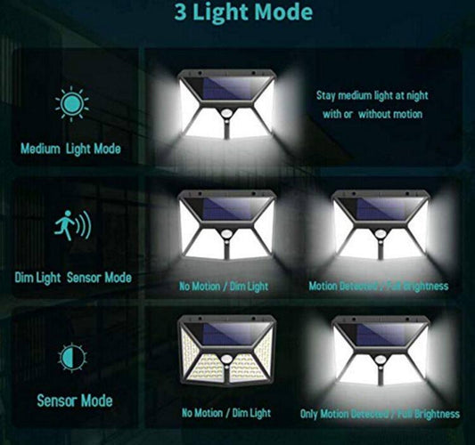 114 LED Solar Light Outdoor Solar Lamp PIR Motion Sensor Wall Light Waterproof Solar Garden light