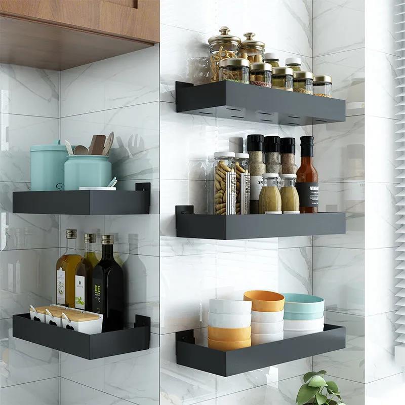 Kitchen Rack Hanging Wall Household Seasoning Storage Housing Bathroom Toiletries Finishing Storage Rack