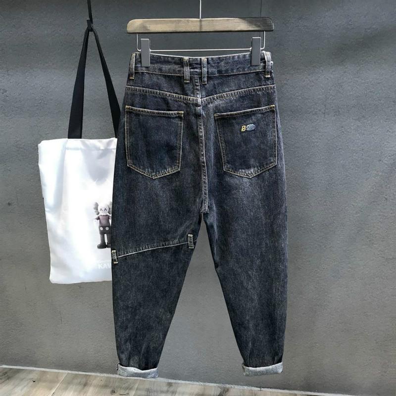 Retro Jeans Men's All-match Loose Tapered Small Straight Wide-leg Pants