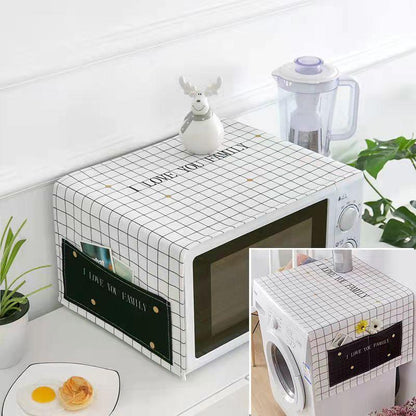 Microwave Hood Oven Dust Cover Oil and Water-proof Household Side Pockets Dust-proof Cloth Refrigerator Dust-proof and Dust-proof Cover Towel