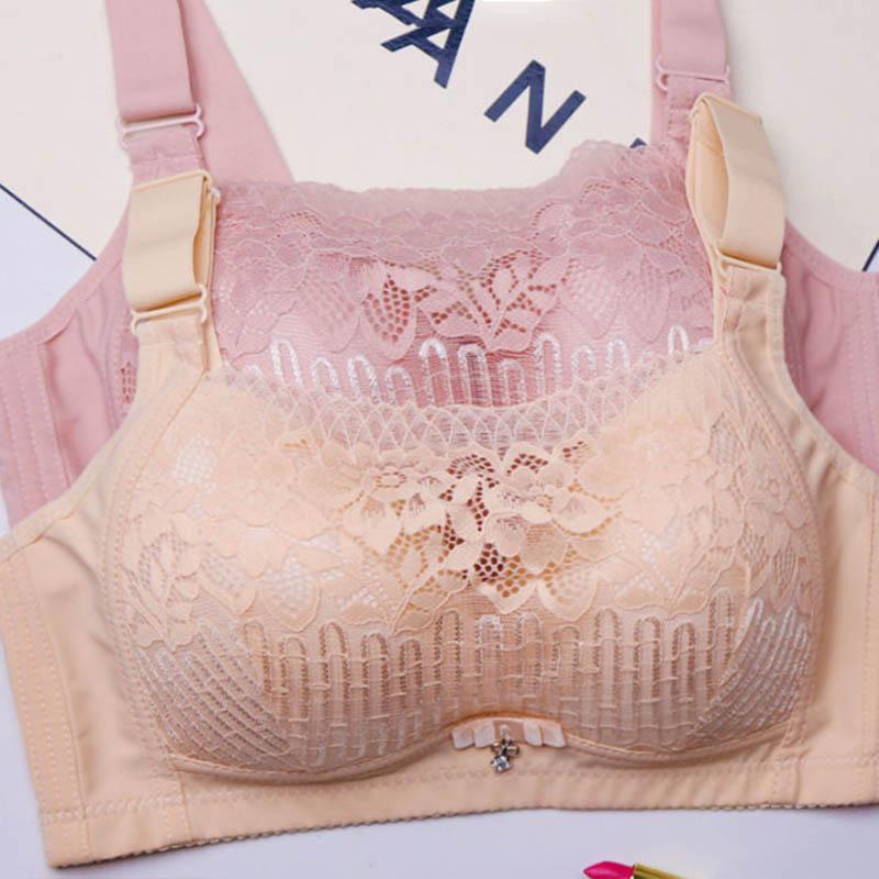 Ladies Large Size No Steel Ring Tube Top Bra Thin Anti-glare Anti-sagging Lace Underwear Beautiful Back Sexy Bra