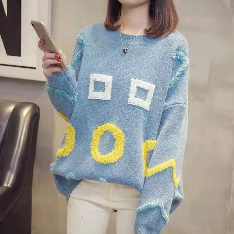 Autumn and Winter Korean Loose Women's All-match Sweater Casual Sweater Women's Bottoming Shirt