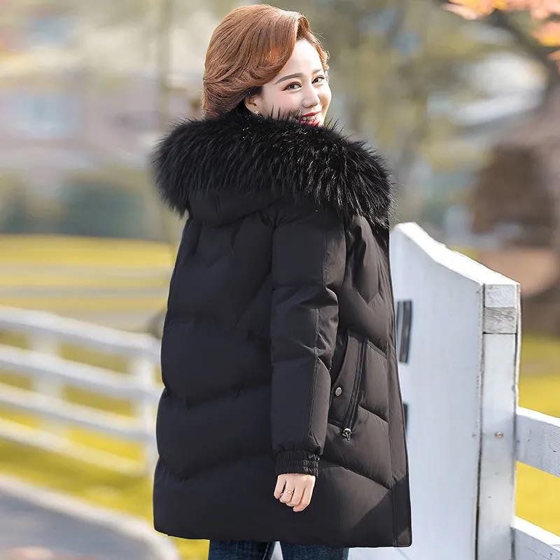 Winter Coat Down Padded Jacket Plus Velvet Padded Jacket Women's Mid-length Padded Jacket