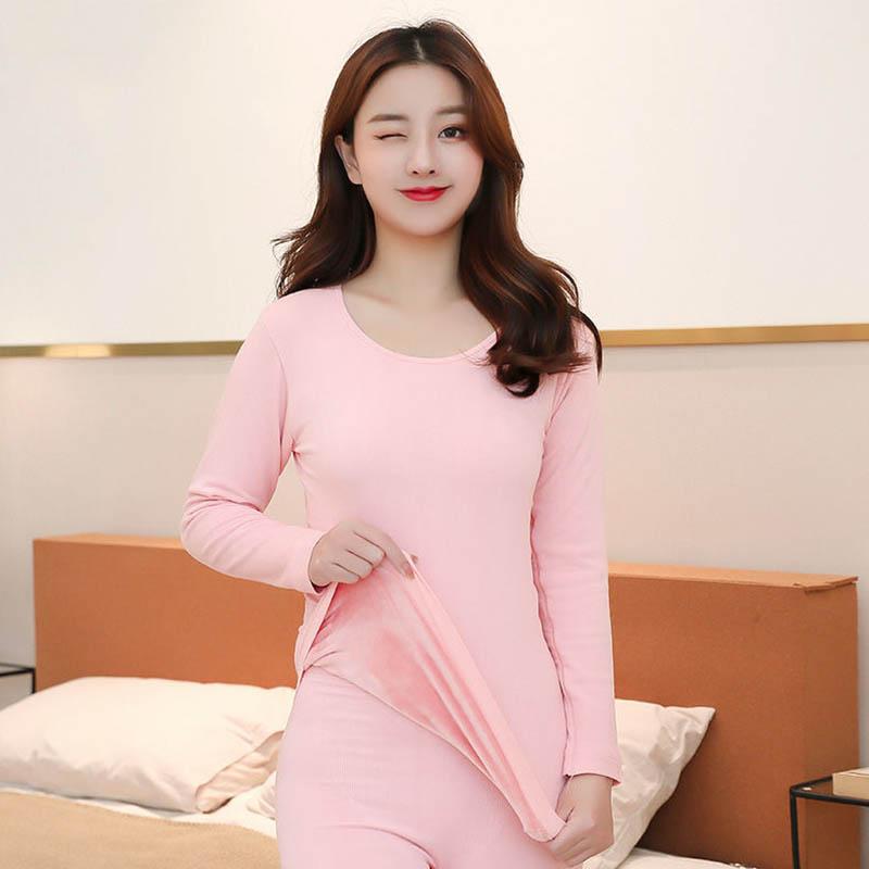 Autumn and Winter Warmth and Velvet Padded Round Neck Underwear Women's Tight Autumn Clothes Body Shaping Body Bottoming Shirt