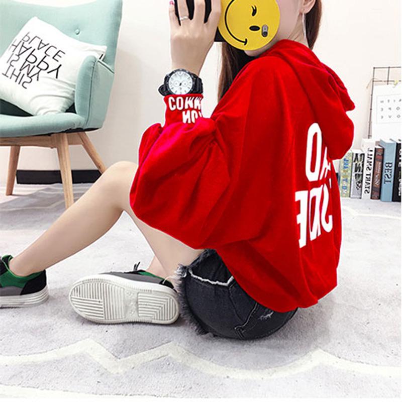 Women's Sweatshirt Wild Large Size Long Sleeve Warm Hooded tops Autumn Winter Sweater Cotton