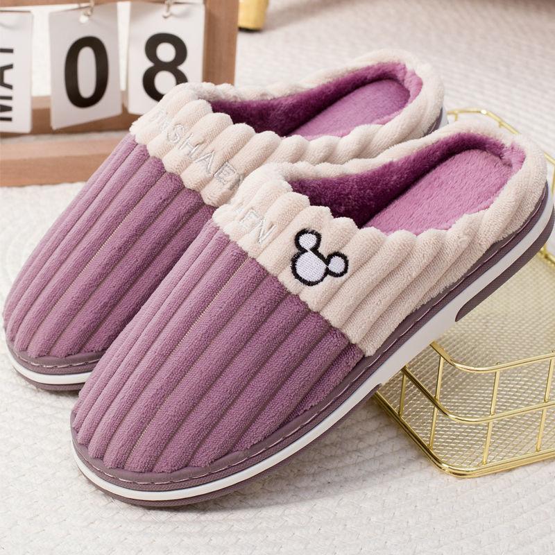 Thick-soled Non-slip Home Household Couple Slippers Unisex's Warm Thick Plush Slippers Women's Indoor Cotton Slippers