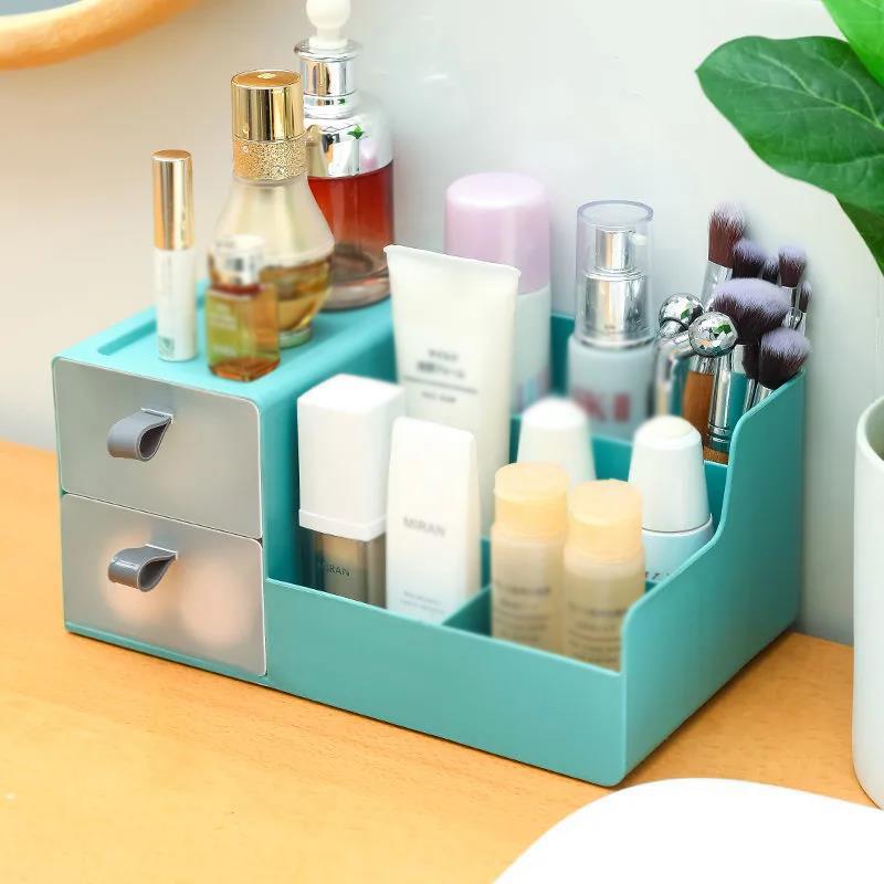 Makeup Organizer Bathroom Cosmetic Organizer with Golden Covered Edge Pencil Box Perfume Makeup Tools Lipstick Organizer