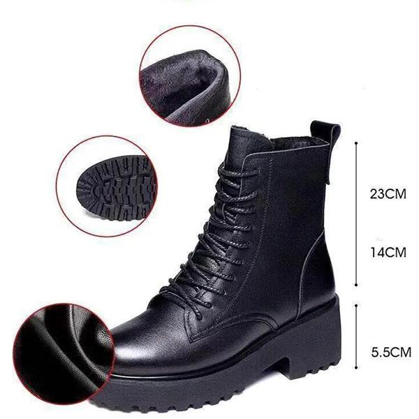 Women's Autumn and Winter Martin Boots Plus Size Warm Plush Short Boots Female Non Slip Thick Heel Snow Boots