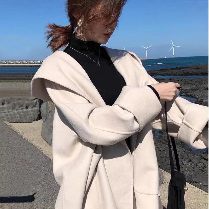 Double-sided Autumn and Winter All-match Woolen Coat French Cloak Woolen Coat Female Student Jacket