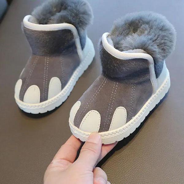 Children Cartoon Cotton Short Boots Kid's Winter Warm Cotton Shoes Waterproof Non Slip Flat Shoes