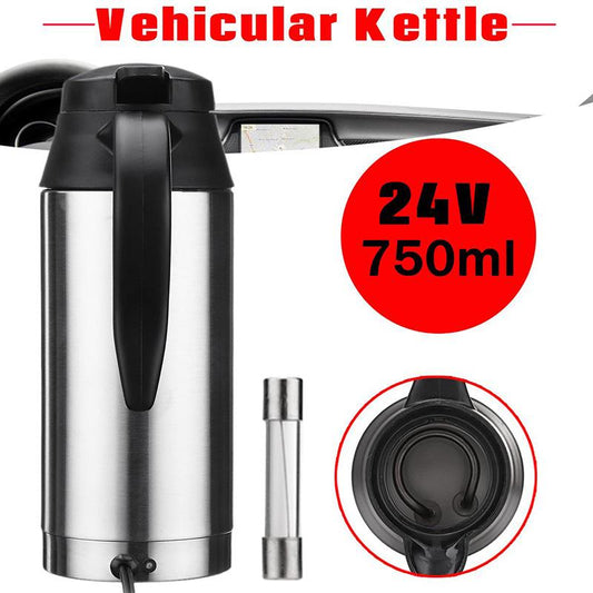 24V Stainless Steel Car Heating Pot Electric Water Cup Cigarette Lighter Head Kettle for Making Coffee Tea Milk