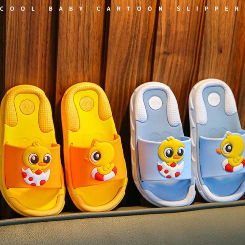 Children's Sandals Slippers Summer Boys  Girls Non-slip Soft Bottom Kids Bathroom Bath Slippers Cartoon Household Duckling Children Baby Slippers