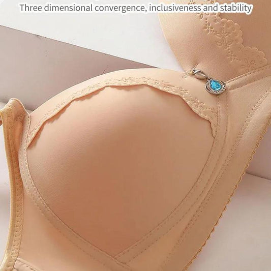 High-quality Large-size Anti-sagging Breast-receiving Ladies' Bra Gather Type Non-wire Non-magnetic Underwear Bra