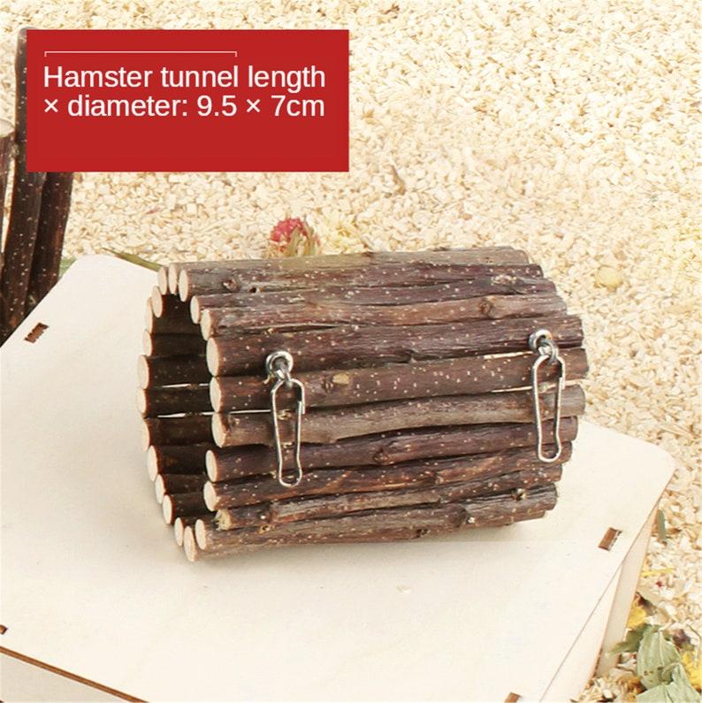 Hamster Cage Landscaping Supplies Hamster Swing Toys Natural Wooden Fence Golden Bear Tunnel Springboard Small Pet Accessories