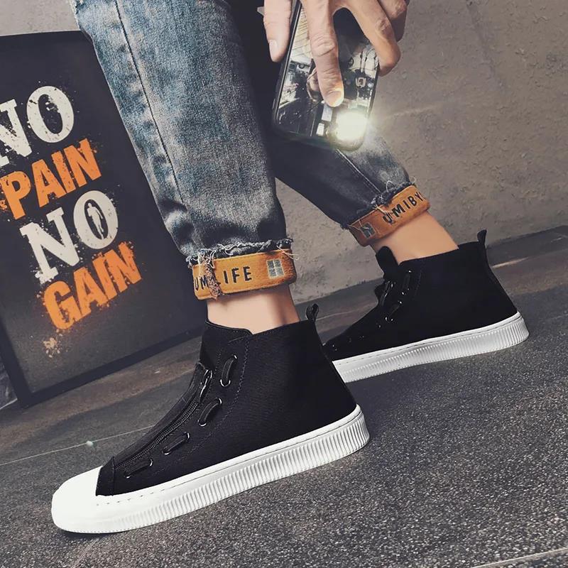 Summer Men's Trendy Shoes Korean Style All-match Casual Shoes Lazy One-foot High-top Sneakers