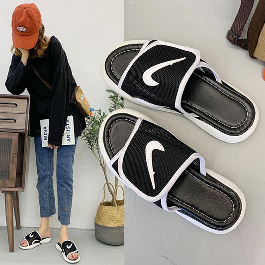 Plus Size 35-40 Summer Women Mesh Slippers Outdoor Flat Bohemian Beach Wear-resistant Non-slip Office Lady Sports Sandals