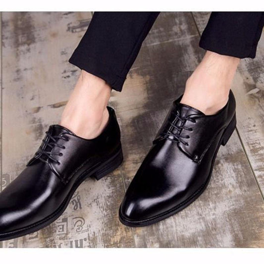 Men's Oxford Shoe Genuine Cow Leather Lace up Formal Shoes Fashion Mens Dress Shoes