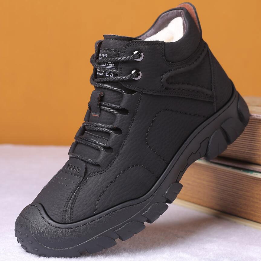 Leather Boots Men Winter Leather Shoes Fashion Men Winter Snow Boots Male Boots Men Sneakers