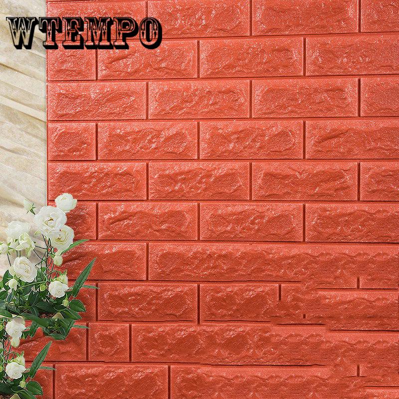 WTEMPO Brick Wall Sticker Creative Brick Pattern Wallpaper Waterproof Wall Sticker Home Decoration