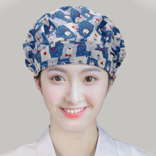 Unisex Adjustable Scrub Cap Sweatband Bouffant Hat Surgical Doctor Nurse Women Men Cute Pattern