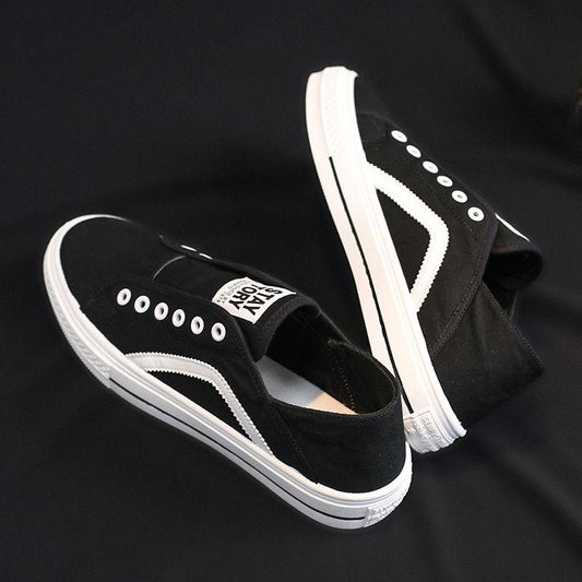 Men's Fashion Casual Shoes Breathable Lightweight Board Shoes Men Sports Canvas Trend Shoes Wear Comfortable Without Laces