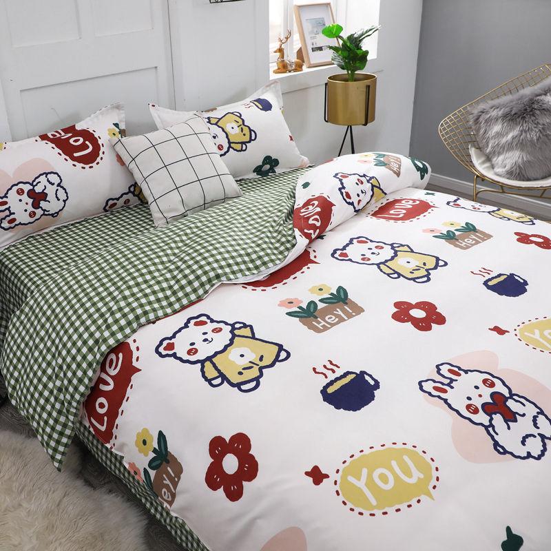 Fashion Household Quilt Cover Four-piece Cartoon Bedding Student Dormitory Bed Sheet Set