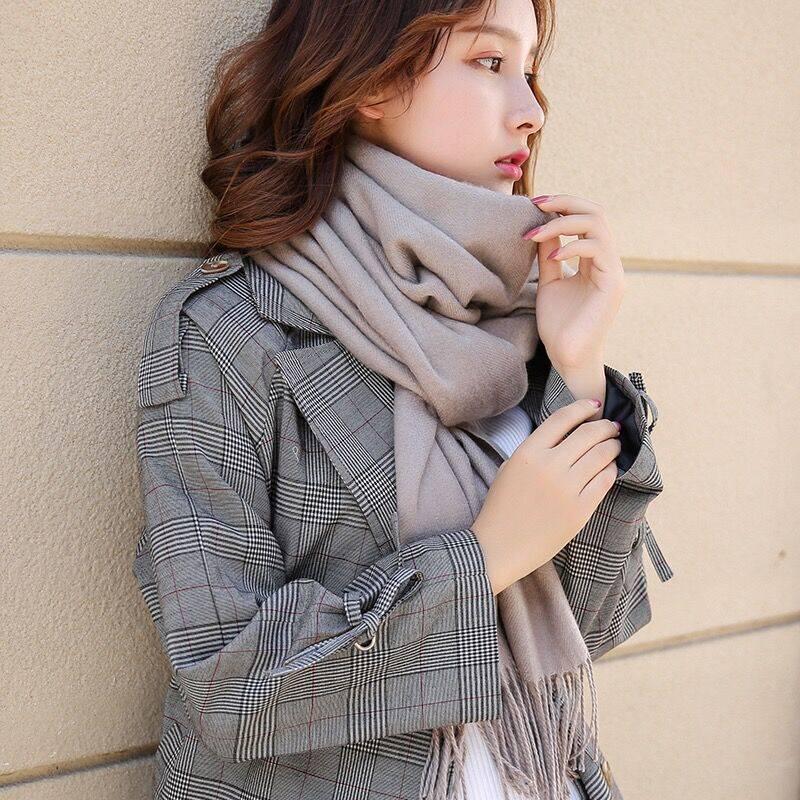 Winter Scarf Unisex Female Male Wool Cashmere Scarf Pashmina Tassels Women Men Wrap Shawl