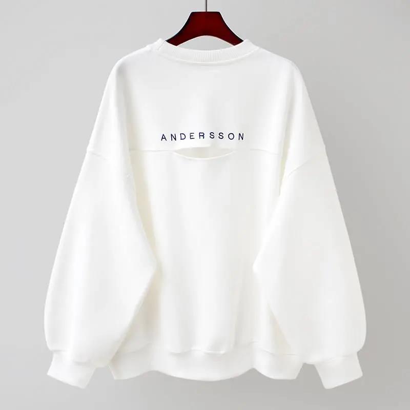 Mid-length Sweater Women's Spring and Autumn Loose Letter Long-sleeved Design Top Coat