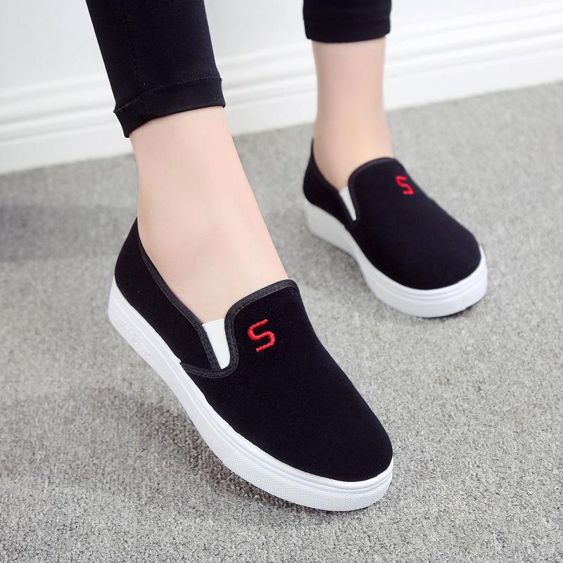 Canvas Shoes Spring Casual Shoes Flat Single Shoes Lazy Shoes Women's Pedal Ladies Student Shoes