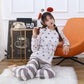 Women's Printed Heart Tops Striped Pants Long-sleeved Modal Pajamas Set Spring Autumn Two-piece Set Sweet Loose Casual Home Wear