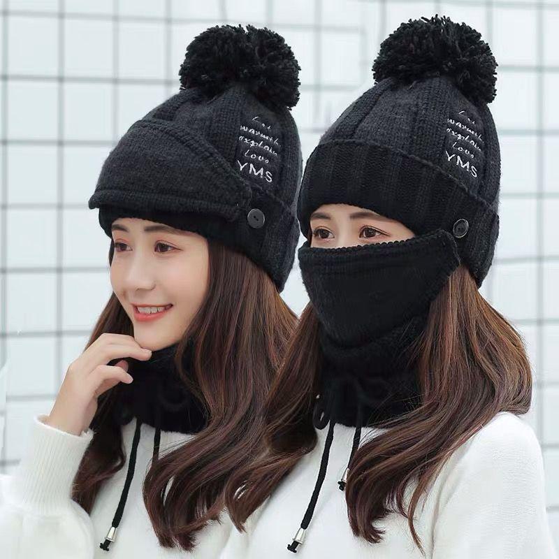 Woman hat Plush Cotton hat Trendy wild hat Windproof hat Winter Warm hat Thick hat Fashion