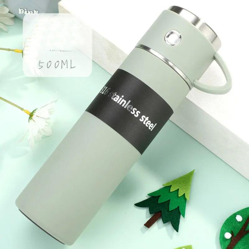 316 Stainless Steel Vacuum Flask for Men and Female Korean Version Water Cup Creative Dual-use Business Tea Cup Portable Thermos Cup