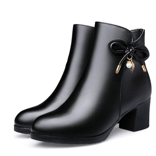 Boot Women Ankle Boots Winter Booties Leather Women's Ankle Boots Female Footwear