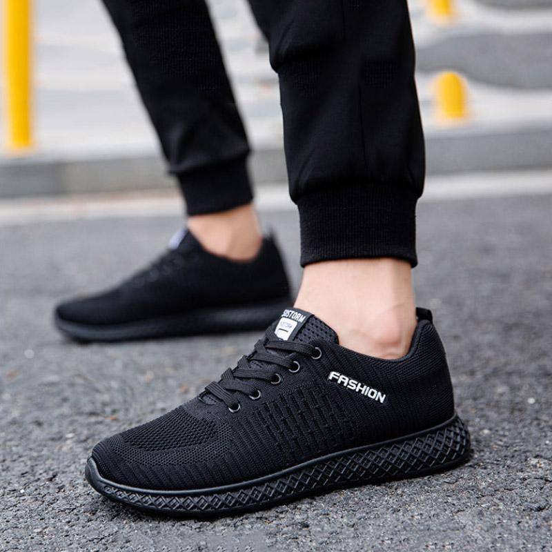 Mens Lightweight Sneakers Shoes Lace-up Men Shoes Casual Breathable Mesh Sneakers Men Running Shoes