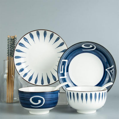 Cutlery Bowl Set Ceramic Tableware Creative Japanese Style Set Noodle Bowl Household Ceramic Tableware