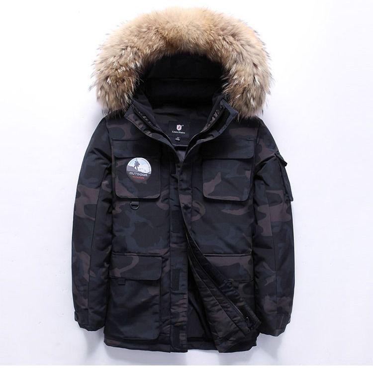 Winter Medium and Long Section Cotton Clothing Large Size Down Jacket Trend Leisure Men's Clothes