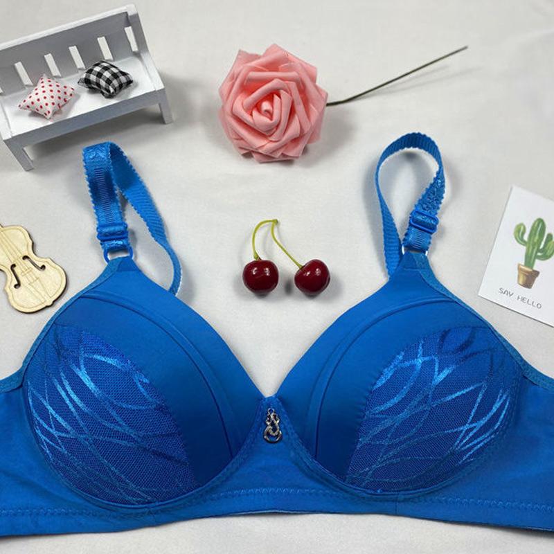 Fat Women Plus Size Bra Full Cup Thin Section Without Steel Ring Anti-sagging Gathered Adjustable Lace Underwear Women