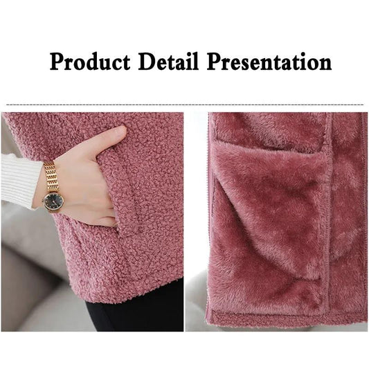 Vest Women's Short Lamb Fleece Autumn and Winter Thickened Warm All-match Coat