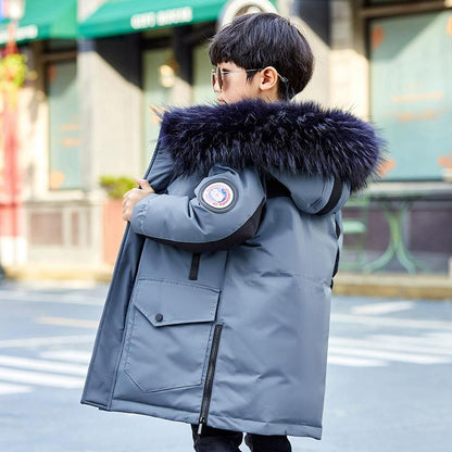 Winter Clothing Plus Cotton Padded Children's Clothing Boys  Children Sports Big Kids Quilted Jacket